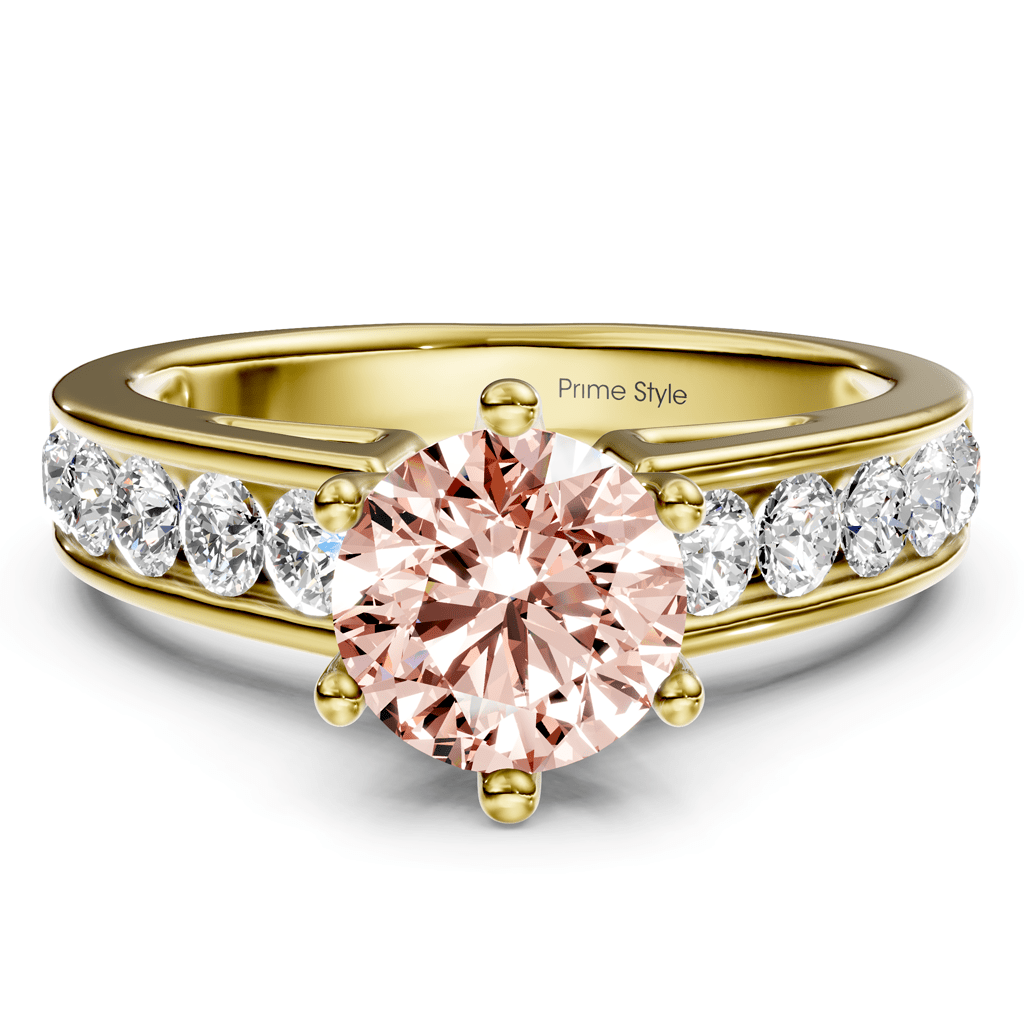 1.65 - 4.65 CT Round Cut Fancy Pink Diamonds - Engagement Ring - Primestyle.com