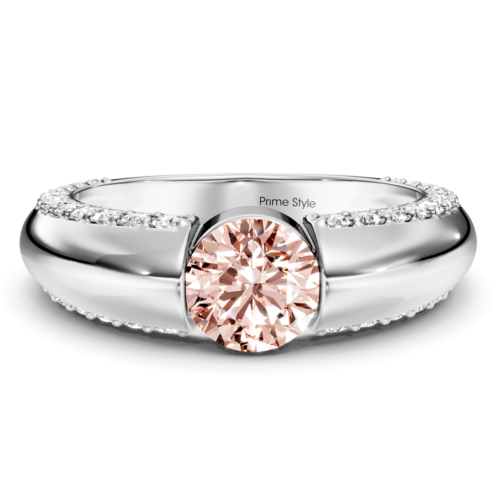 1.65-4.65 CT Round Cut Fancy Pink Diamonds - Engagement Ring