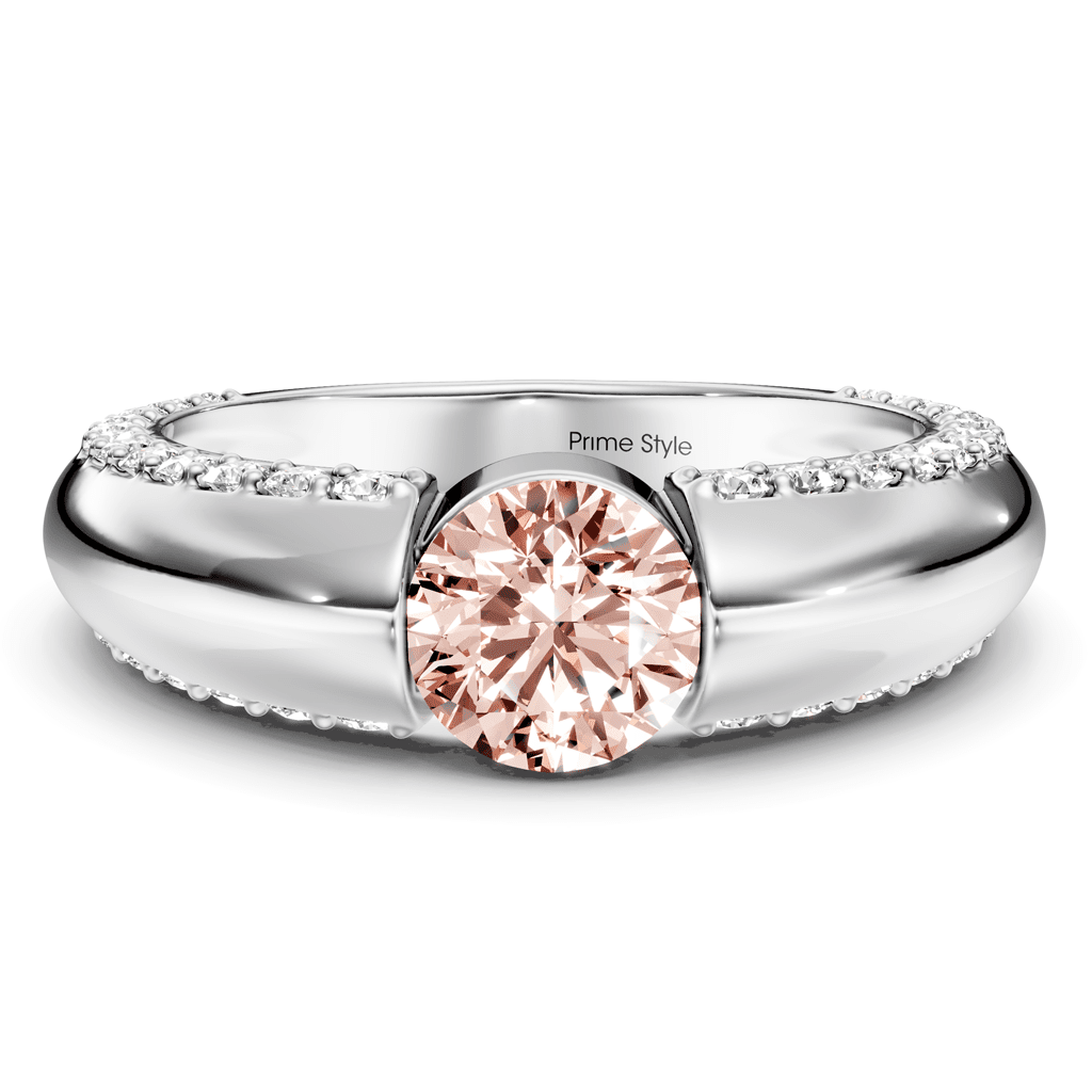 1.65 - 4.65 CT Round Cut Fancy Pink Diamonds - Engagement Ring - Primestyle.com