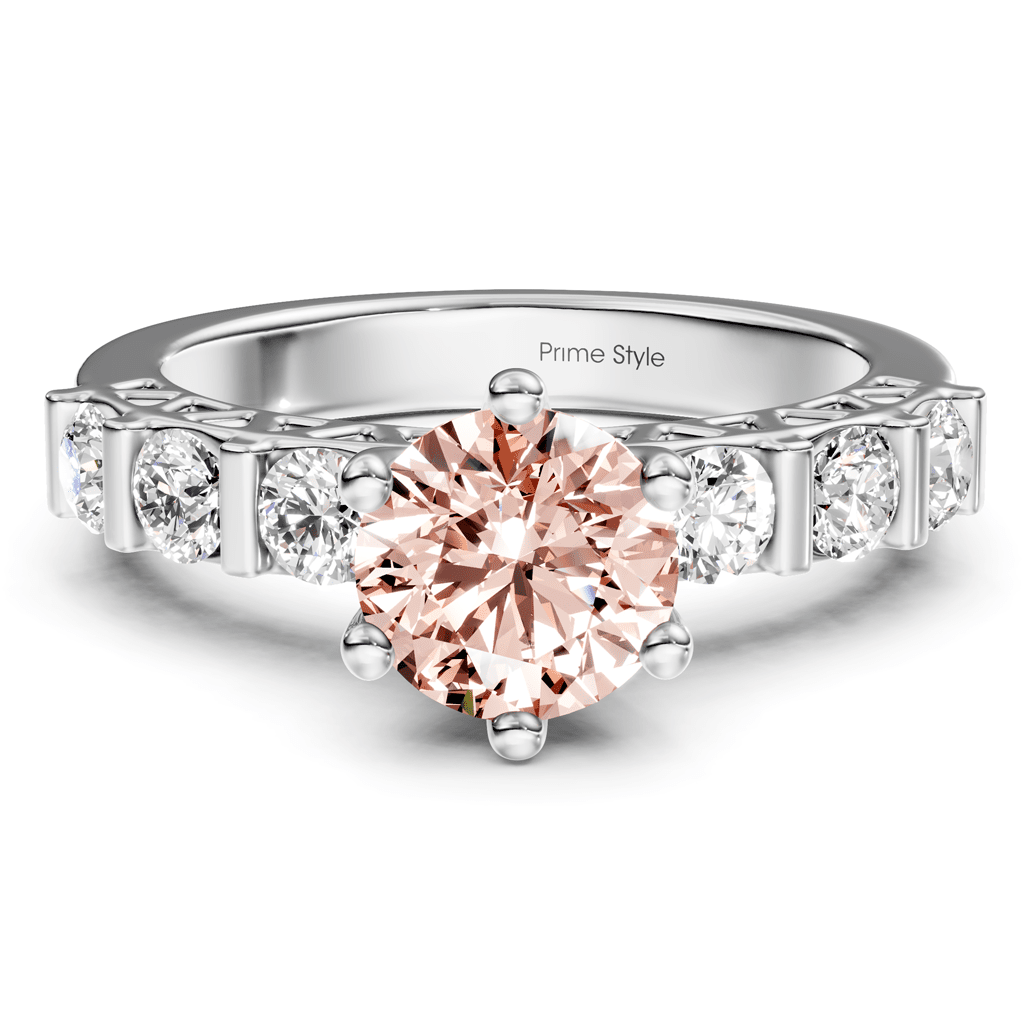1.60 - 4.60 CT Round Cut Fancy Pink Diamonds - Engagement Ring - Primestyle.com