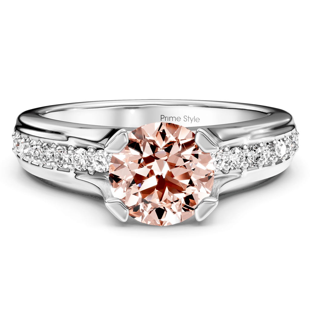 1.25 - 4.25 CT Round Cut Fancy Pink Diamonds - Engagement Ring - Primestyle.com