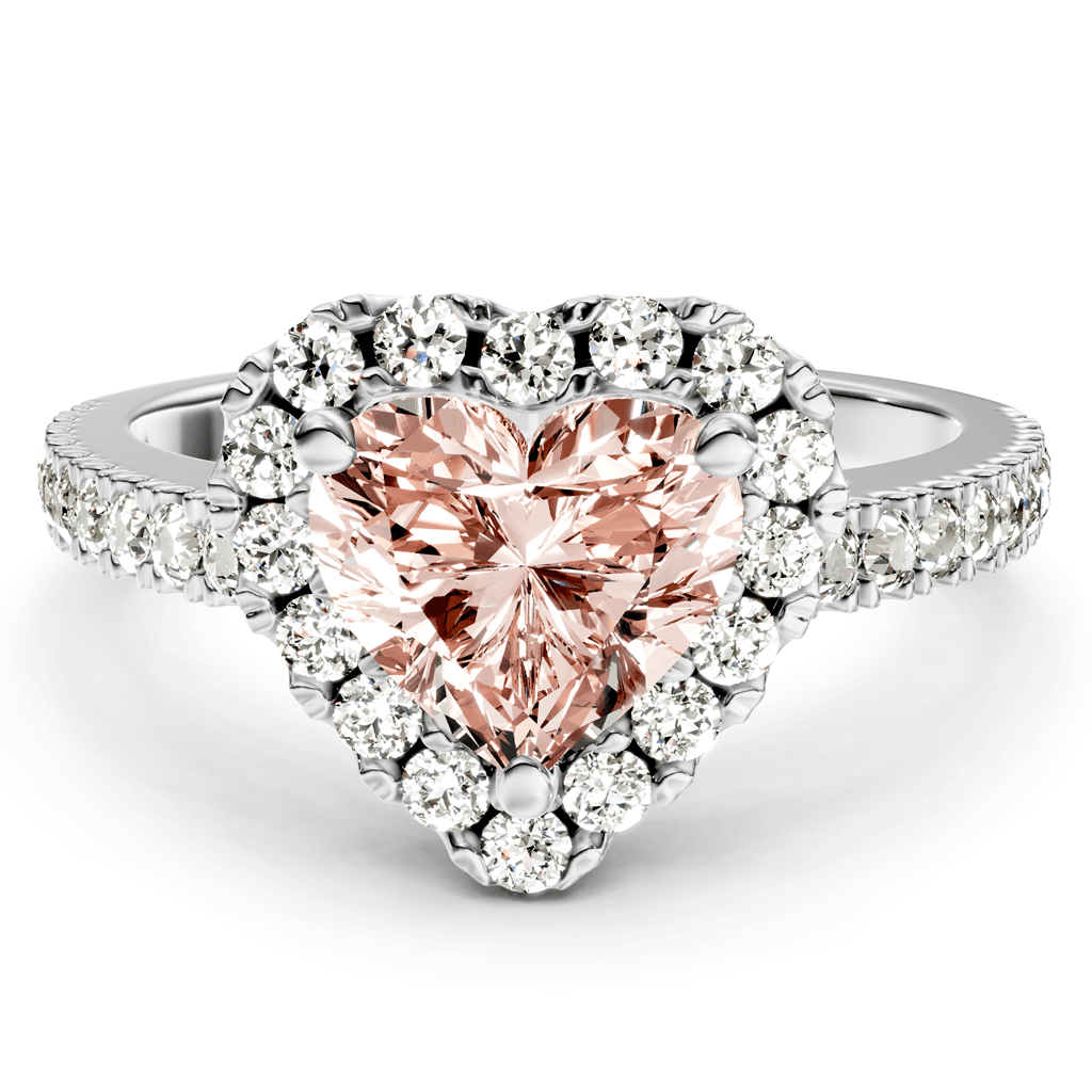 1.45 - 4.45 CT Heart & Round Cut Fancy Pink Diamonds - Engagement Ring - Primestyle.com