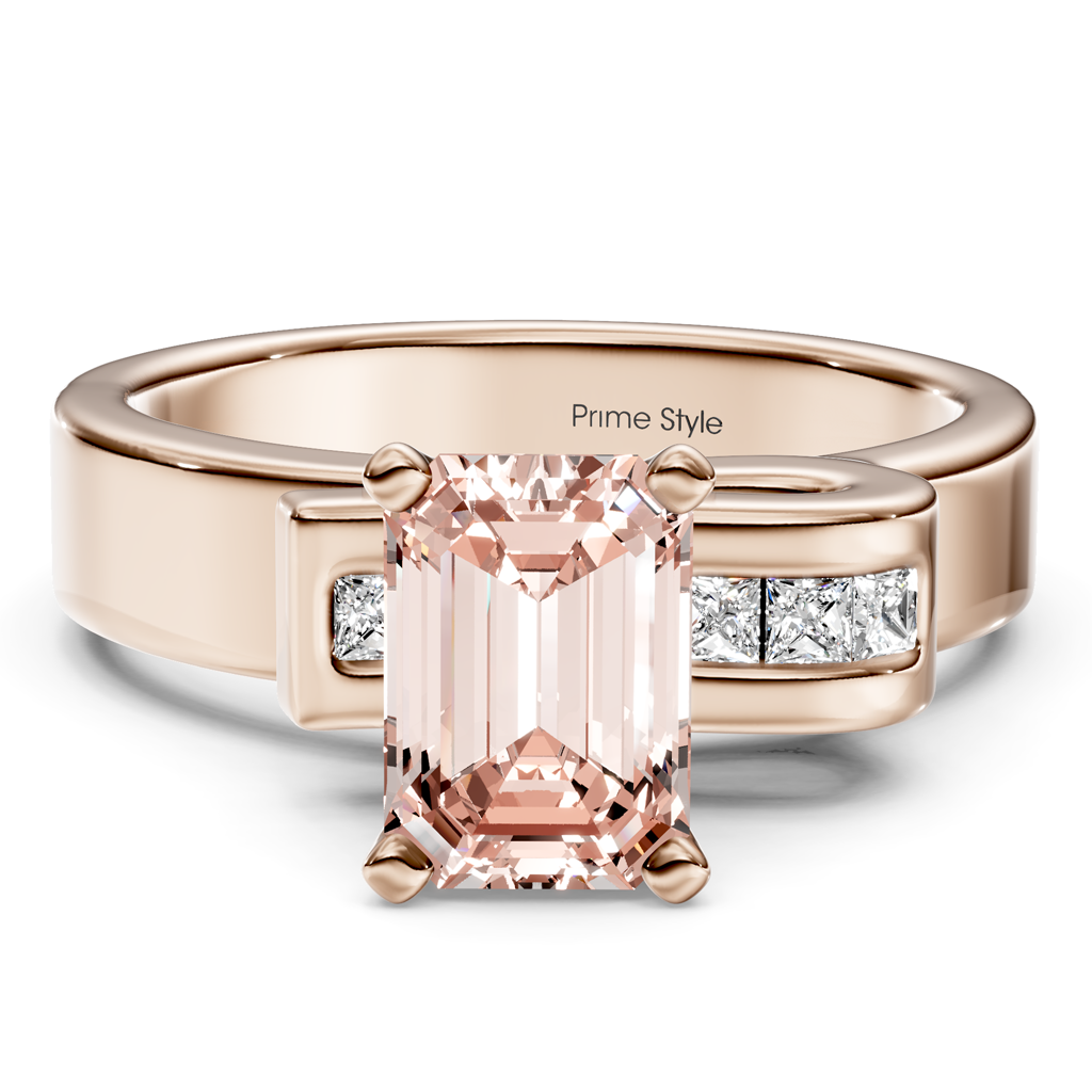 1.10-4.10 CT Emerald & Princess Cut Fancy Pink Diamonds - Engagement Ring