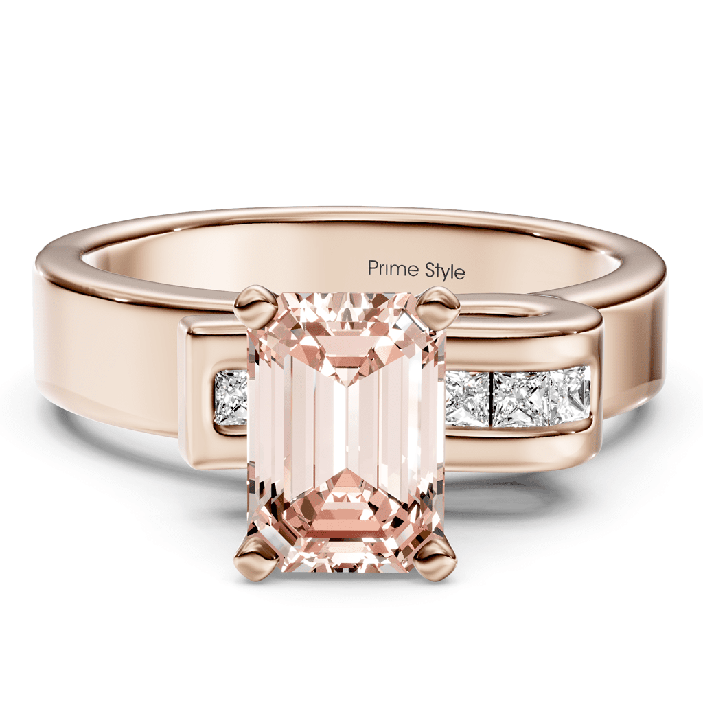 1.10 - 4.10 CT Emerald & Princess Cut Fancy Pink Diamonds - Engagement Ring - Primestyle.com