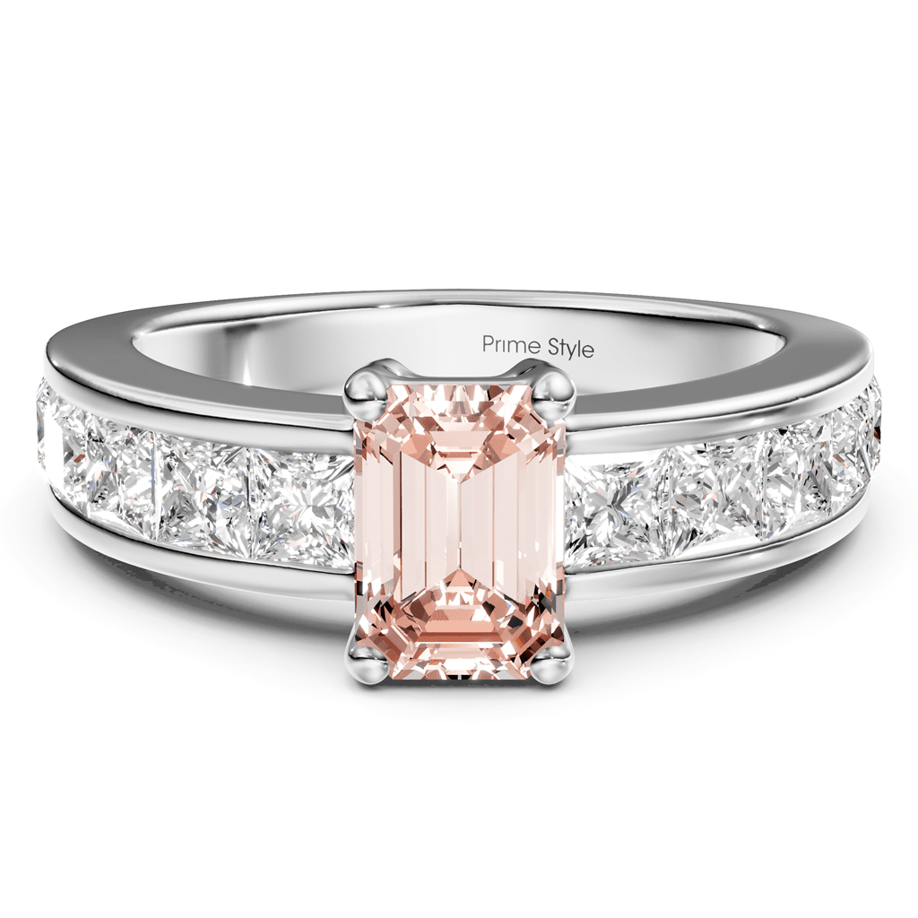 2.50 - 5.50 CT Emerald & Princess Cut Fancy Pink Diamonds - Engagement Ring - Primestyle.com