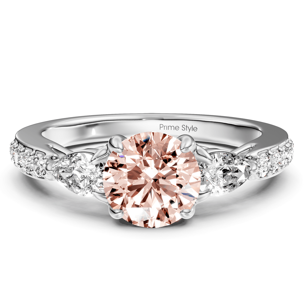 1.50 - 4.50 CT Pear & Round Cut Fancy Pink Diamonds - Engagement Ring - Primestyle.com