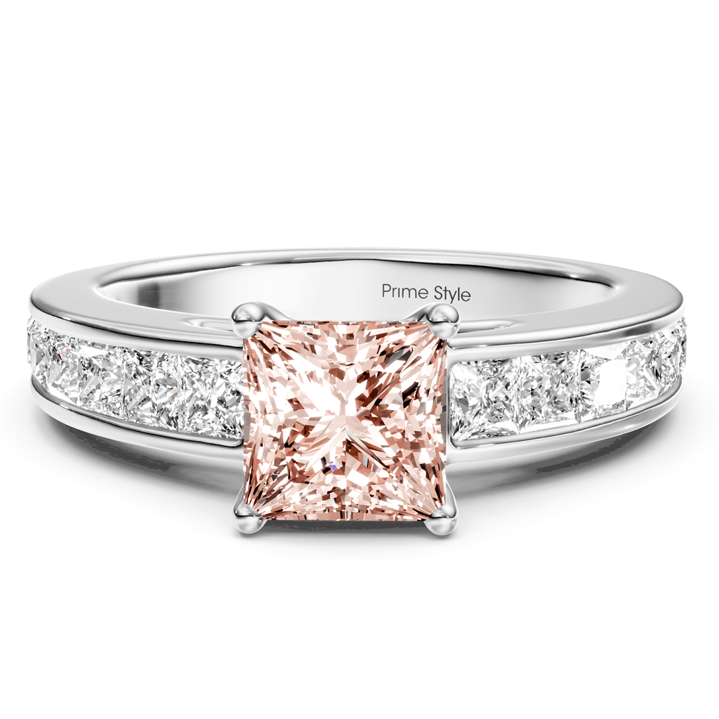 2.25 - 5.25 CT Princess Cut Fancy Pink Diamonds - Engagement Ring - Primestyle.com