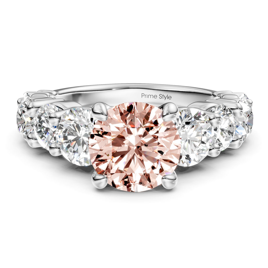3.50-6.50 CT Round Cut Fancy Pink Diamonds - Engagement Ring