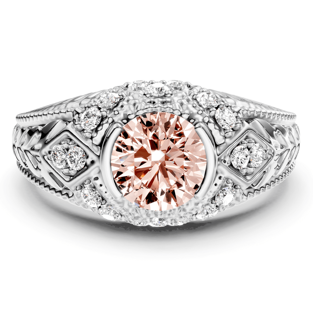 1.25 - 4.25 CT Round Cut Fancy Pink Diamonds - Engagement Ring - Primestyle.com
