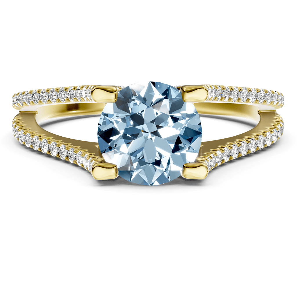 1.40 - 4.40 CT Round Cut Fancy Blue Diamonds - Engagement Ring - Primestyle.com