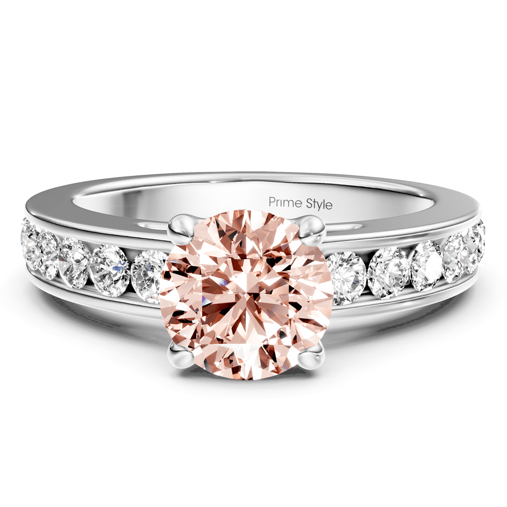 1.65 - 4.65 CT Round Cut Fancy Pink Diamonds - Engagement Ring - Primestyle.com