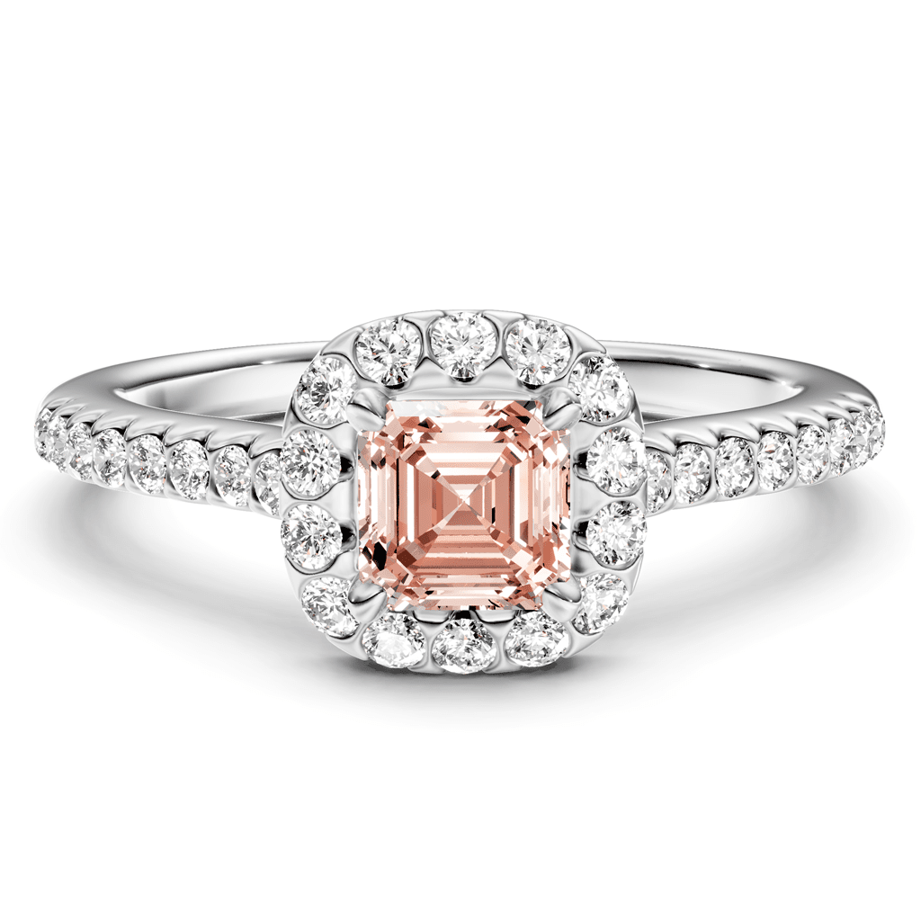 1.35 - 4.35 CT Ascher & Round Cut Fancy Pink Diamonds - Engagement Ring - Primestyle.com