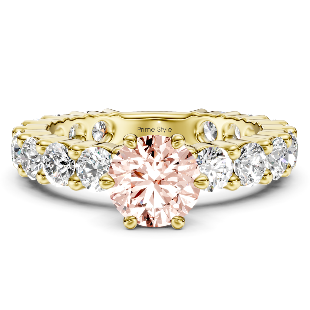 3.40-6.40 CT Emerald & Round Cut Fancy Pink Diamonds - Engagement Ring