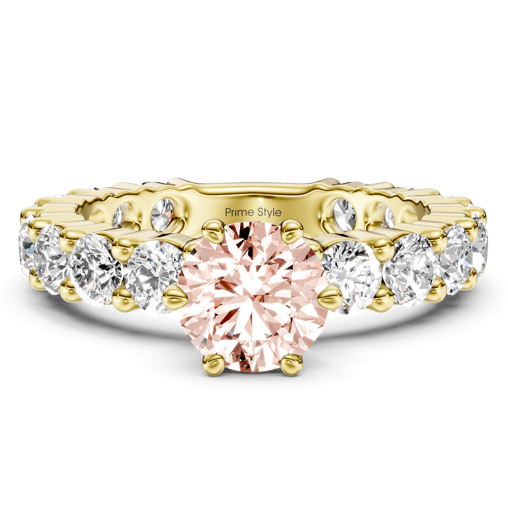 3.40 - 6.40 CT Emerald & Round Cut Fancy Pink Diamonds - Engagement Ring - Primestyle.com