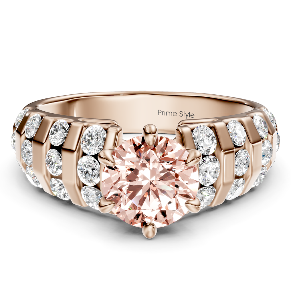 1.75-4.75 CT Round Cut Fancy Pink Diamonds - Engagement Ring