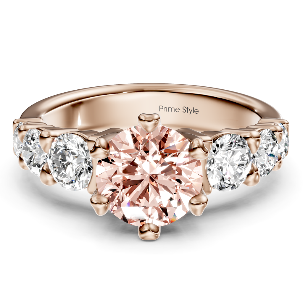 2.05-5.05 CT Round Cut Fancy Pink Diamonds - Engagement Ring