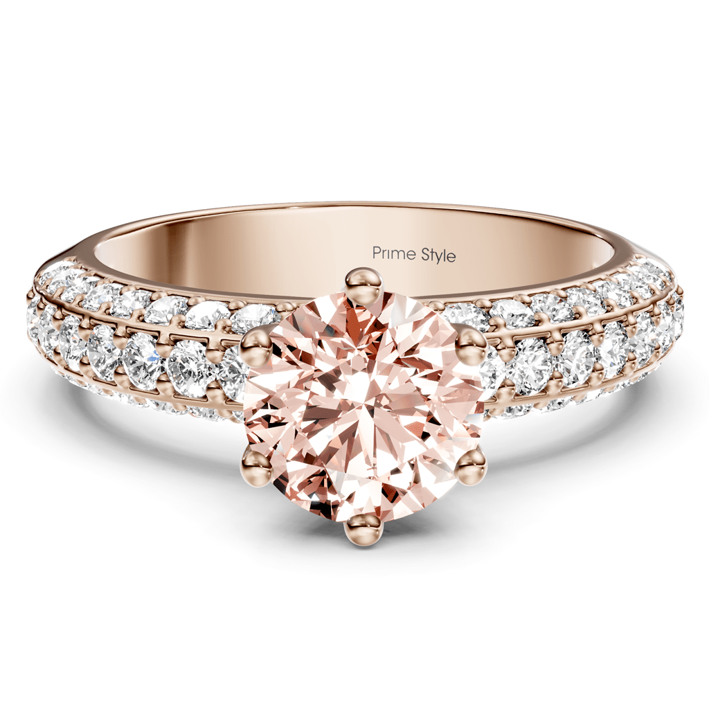 1.60 - 4.60 CT Round Cut Fancy Pink Diamonds - Engagement Ring - Primestyle.com