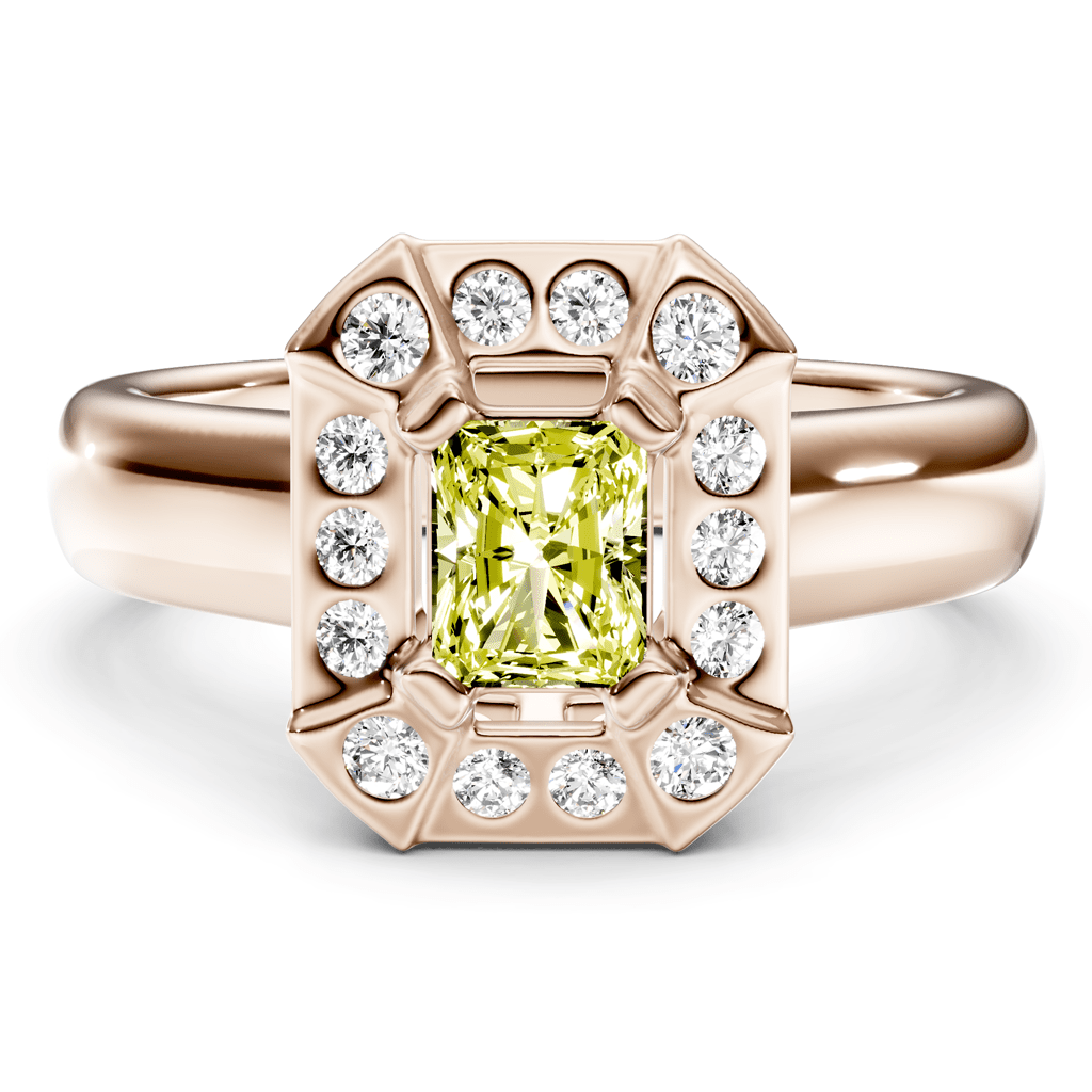 1.16 - 4.16 CT Radiant & Round Cut Fancy Yellow Diamonds - Engagement Ring - Primestyle.com