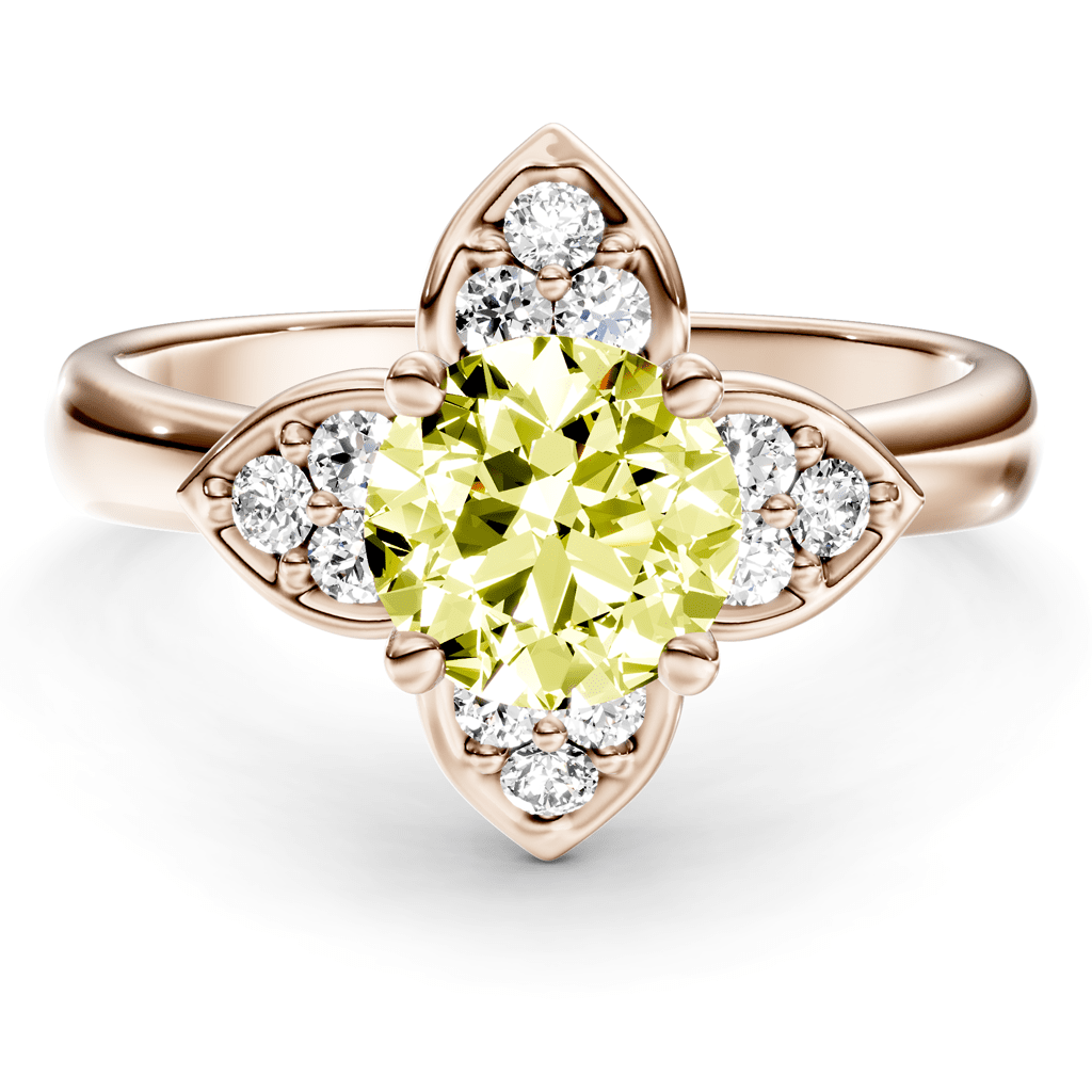 1.20 - 4.20 CT Round Cut Fancy Yellow Diamonds - Engagement Ring - Primestyle.com