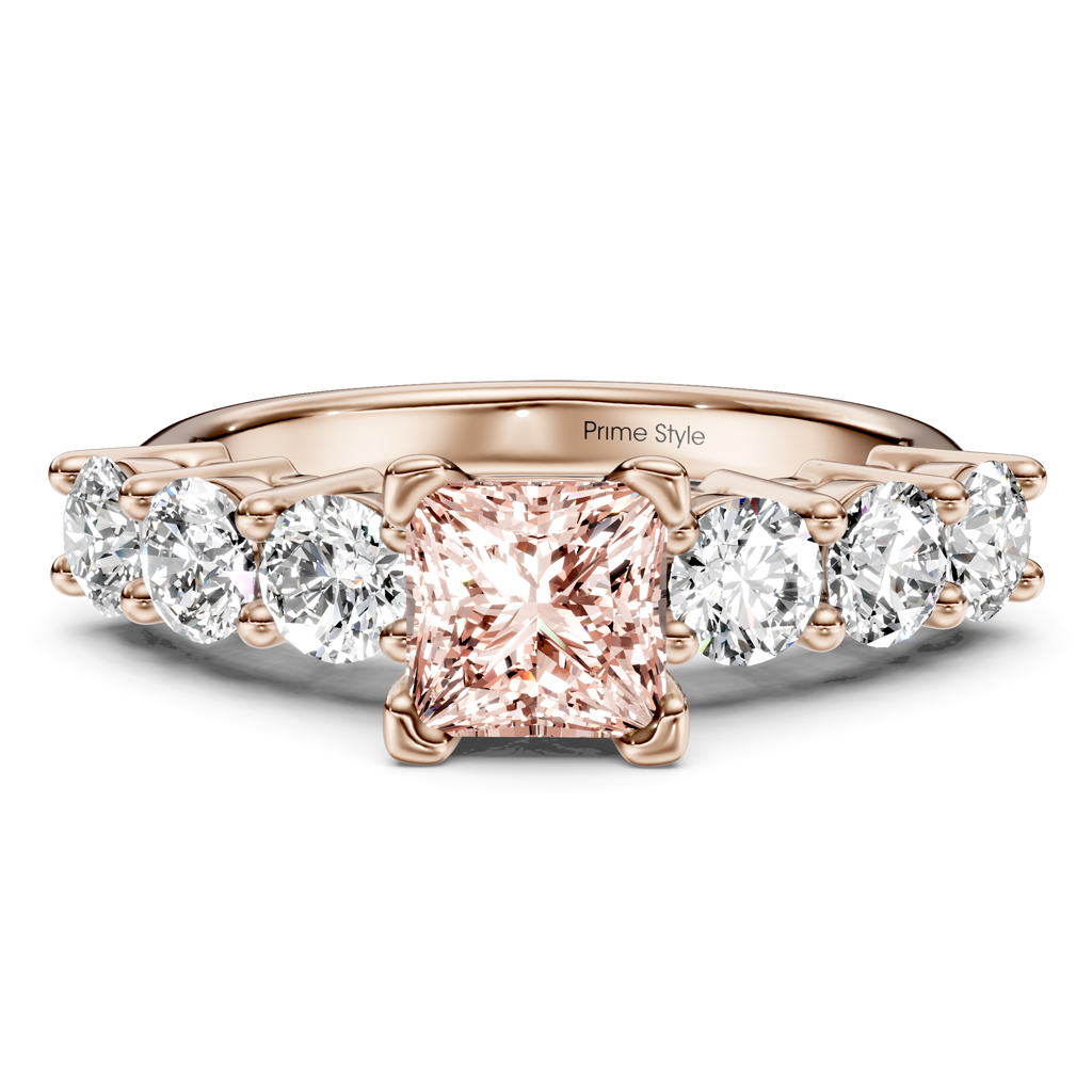 2.60-5.60 CT Round Cut Fancy Pink Diamonds - Engagement Ring