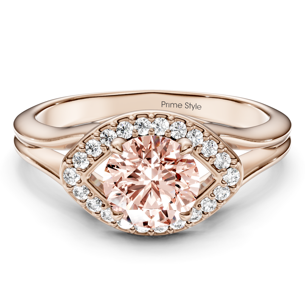 1.10-4.10 CT Round Cut Fancy Pink Diamonds - Engagement Ring