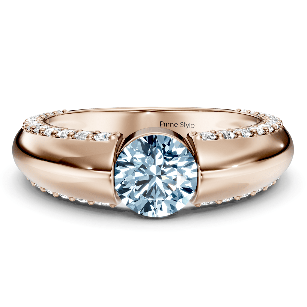 1.65-4.65 CT Round Cut Fancy Blue Diamonds - Engagement Ring