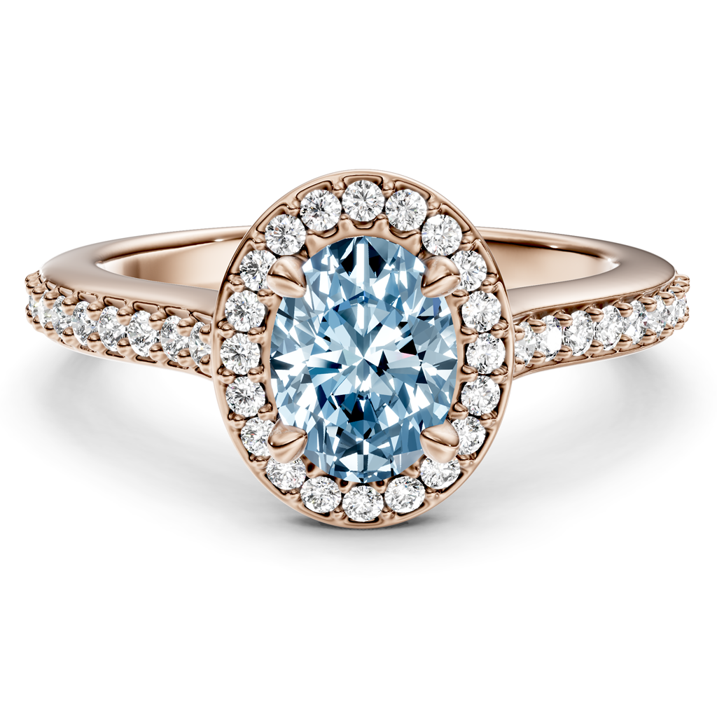 1.30-4.30 CT Marquise & Round Cut Fancy Blue Diamonds - Engagement Ring