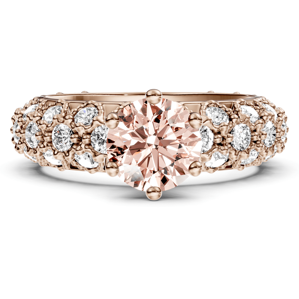 2.50 - 5.50 CT Round Cut Fancy Pink Diamonds - Engagement Ring - Primestyle.com