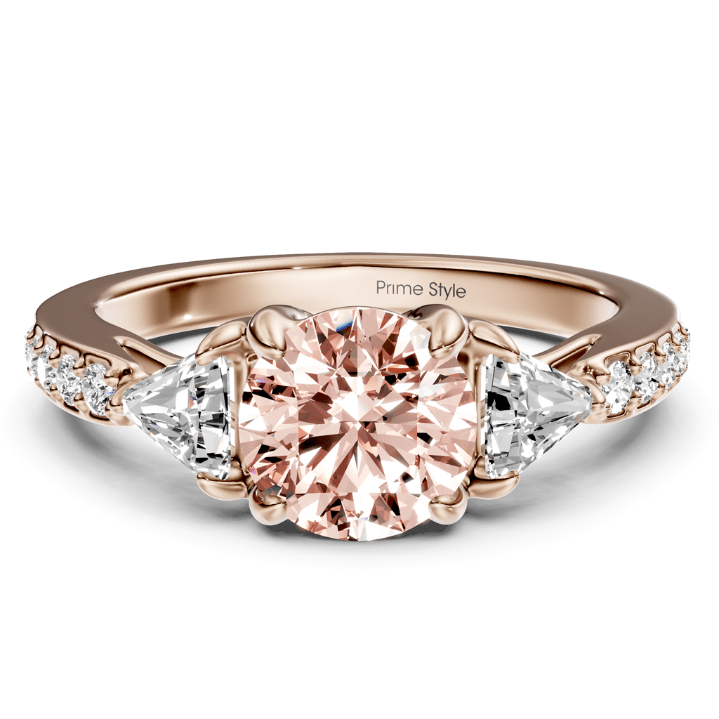 1.60 - 4.60 CT Round & Triangle Cut Fancy Pink Diamonds - Engagement Ring - Primestyle.com