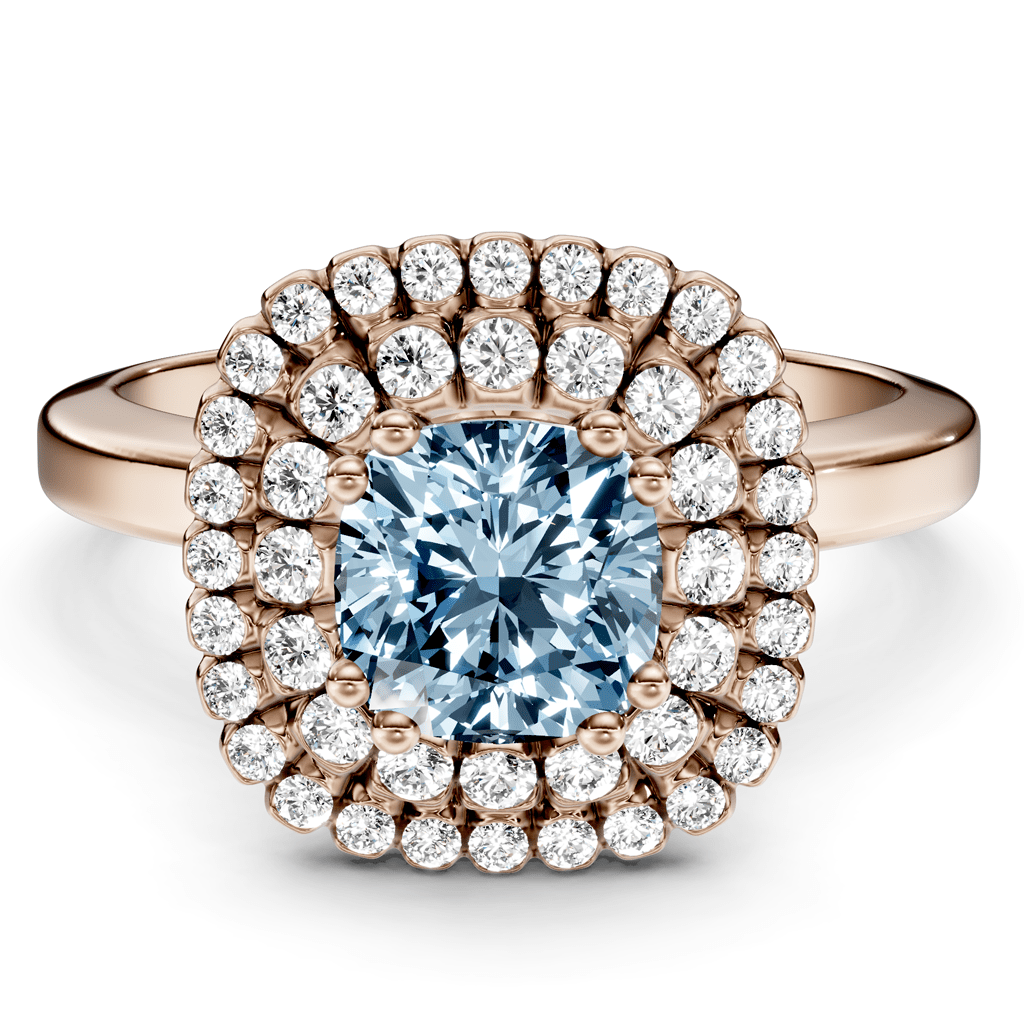 1.34 - 4.34 CT Cushion & Round Cut Fancy Blue Diamonds - Engagement Ring - Primestyle.com