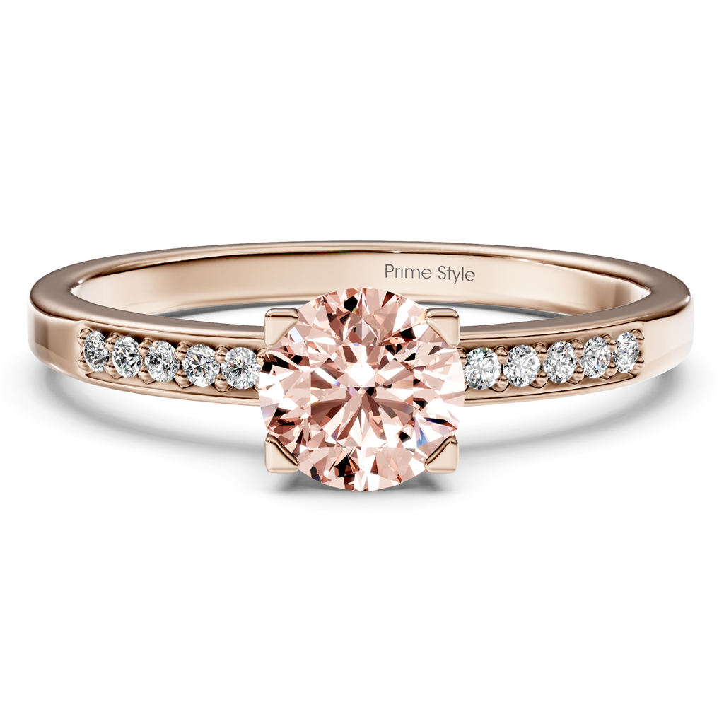 1.10-4.10 CT Round Cut Fancy Pink Diamonds - Engagement Ring