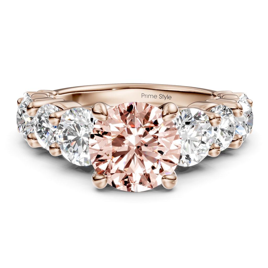 3.50-6.50 CT Round Cut Fancy Pink Diamonds - Engagement Ring