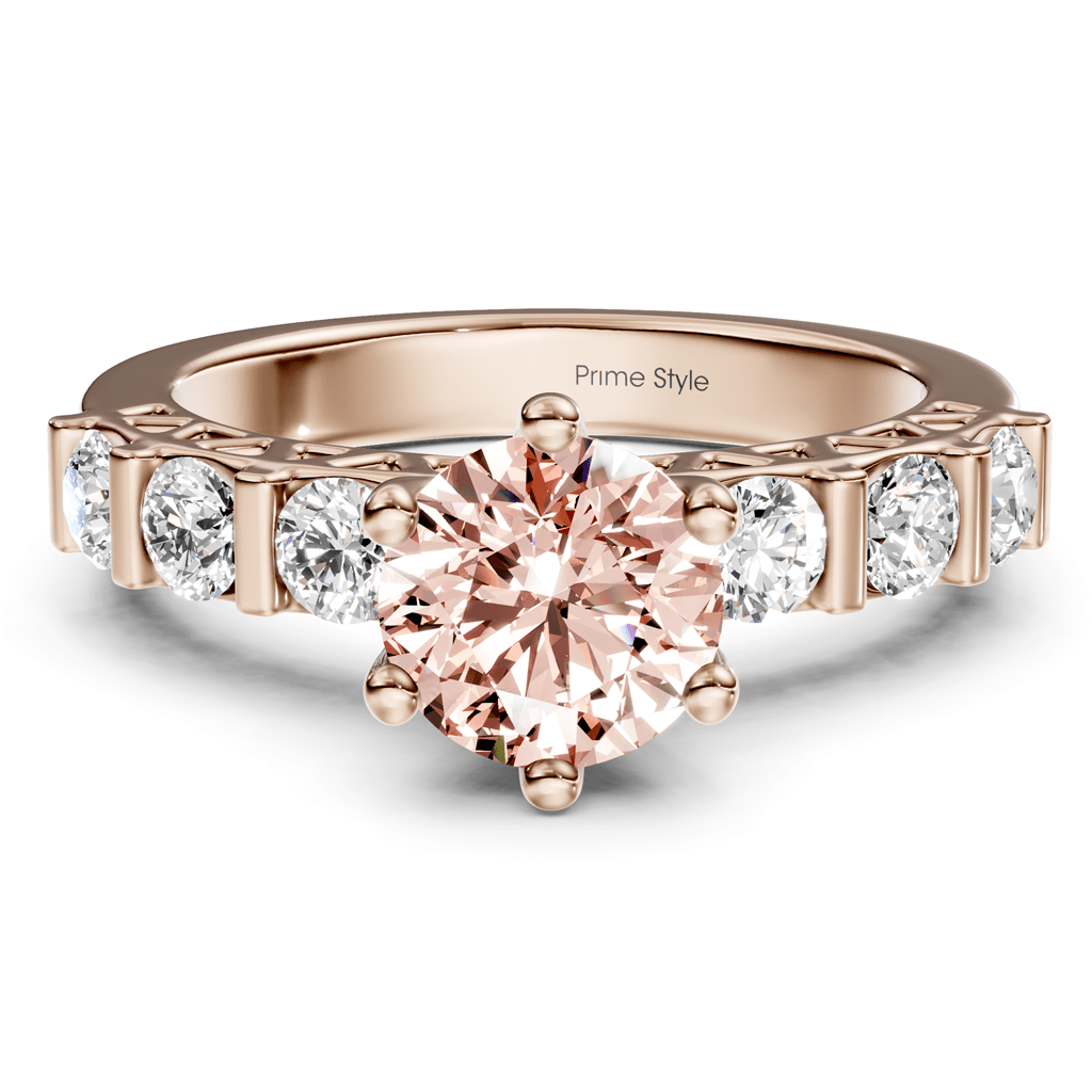 1.60 - 4.60 CT Round Cut Fancy Pink Diamonds - Engagement Ring - Primestyle.com