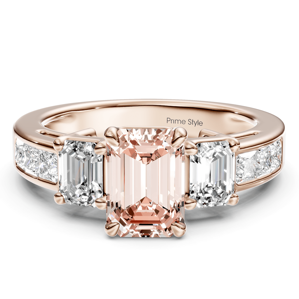 2.20 - 5.20 CT Emerald & Princess Cut Fancy Pink Diamonds - Engagement Ring - Primestyle.com