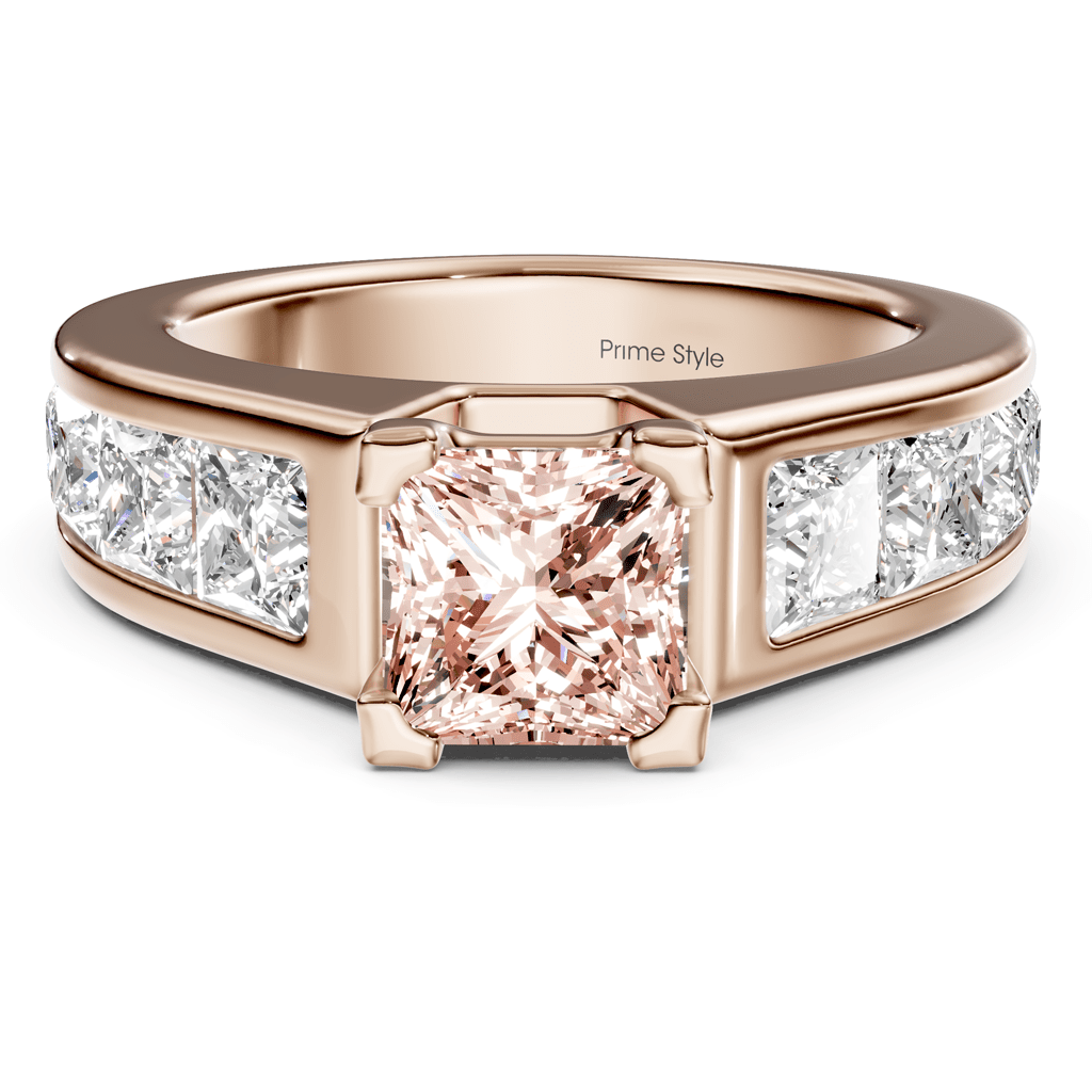 3.30 - 6.30 CT Princess Cut Fancy Pink Diamonds - Engagement Ring - Primestyle.com