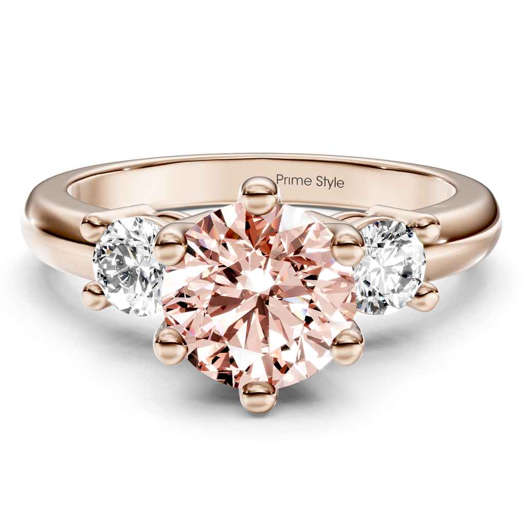 1.40-4.40 CT Round Cut Fancy Pink Diamonds - Engagement Ring