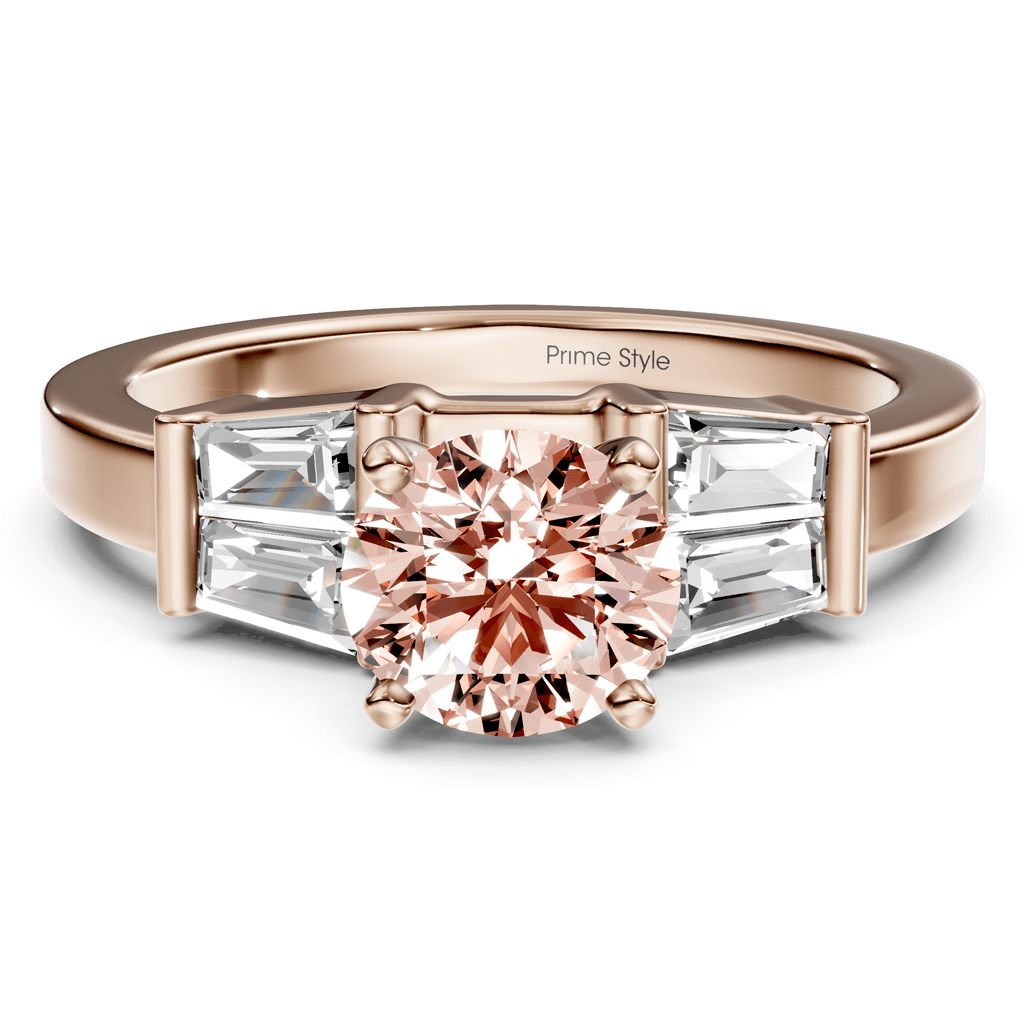 1.40 - 4.40 CT Round & Taper Cut Fancy Pink Diamonds - Engagement Ring - Primestyle.com