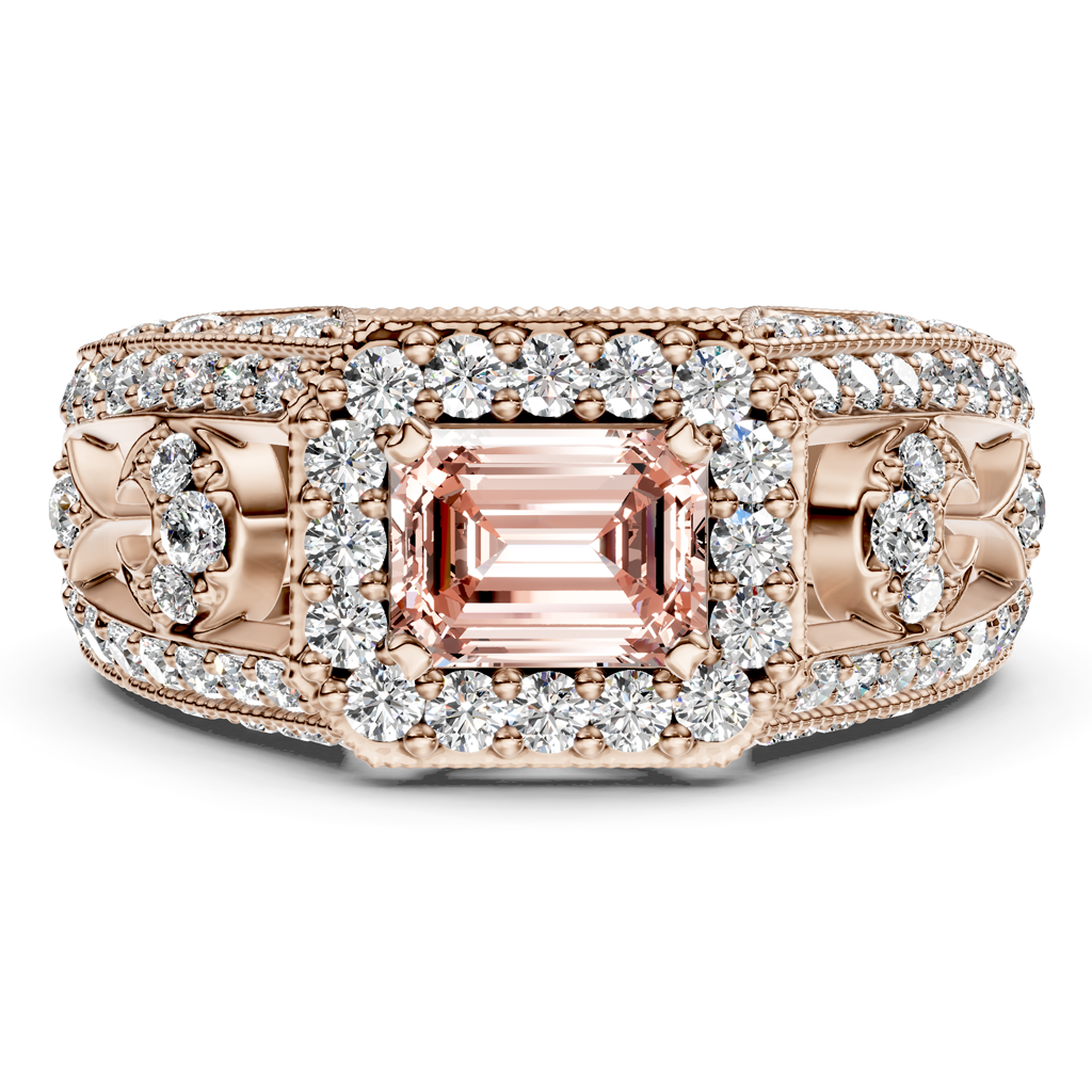 1.95-4.95 CT Emerald & Round Cut Fancy Pink Diamonds - Engagement Ring