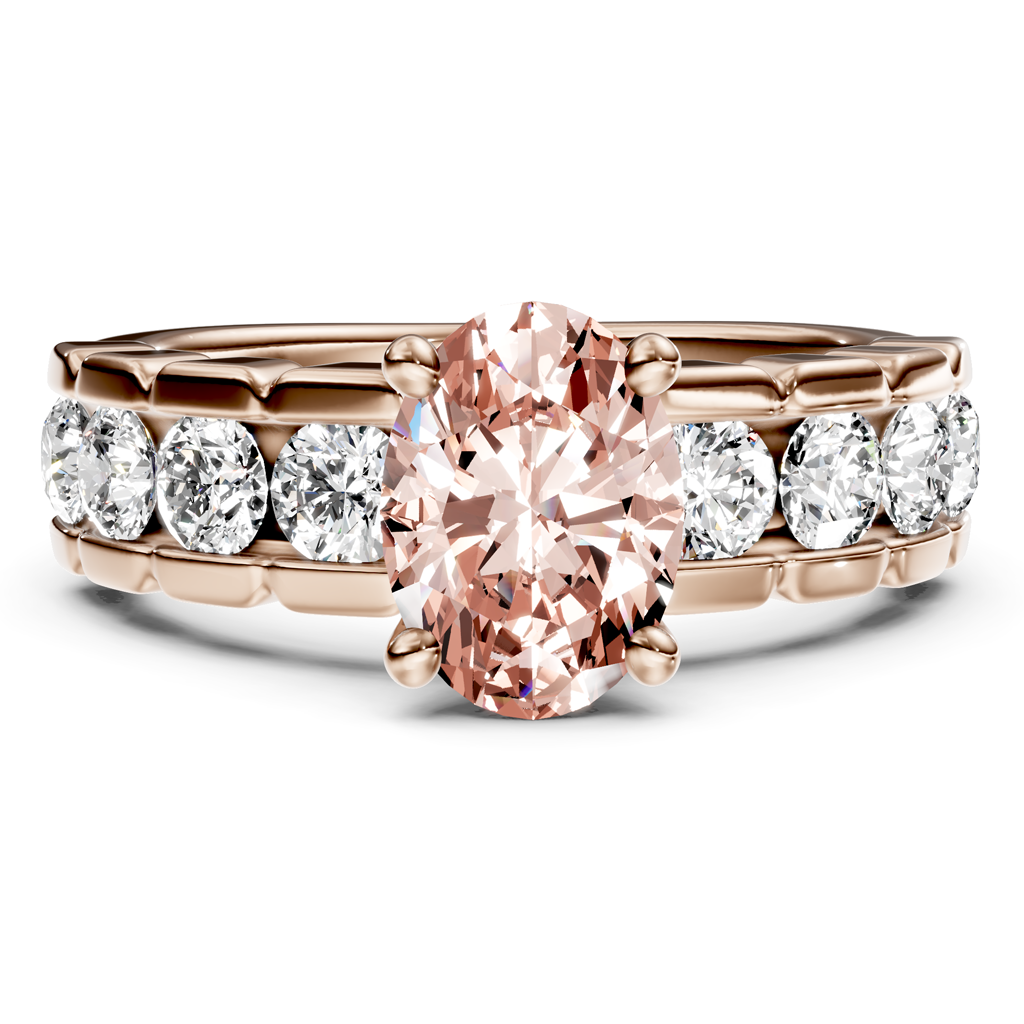 2.05-5.05 CT Oval & Round Cut Fancy Pink Diamonds - Engagement Ring