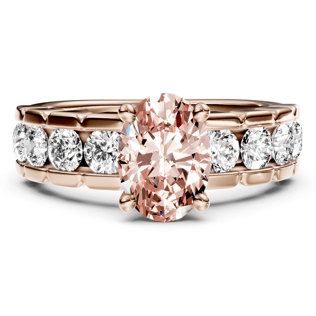 2.05 - 5.05 CT Oval & Round Cut Fancy Pink Diamonds - Engagement Ring - Primestyle.com