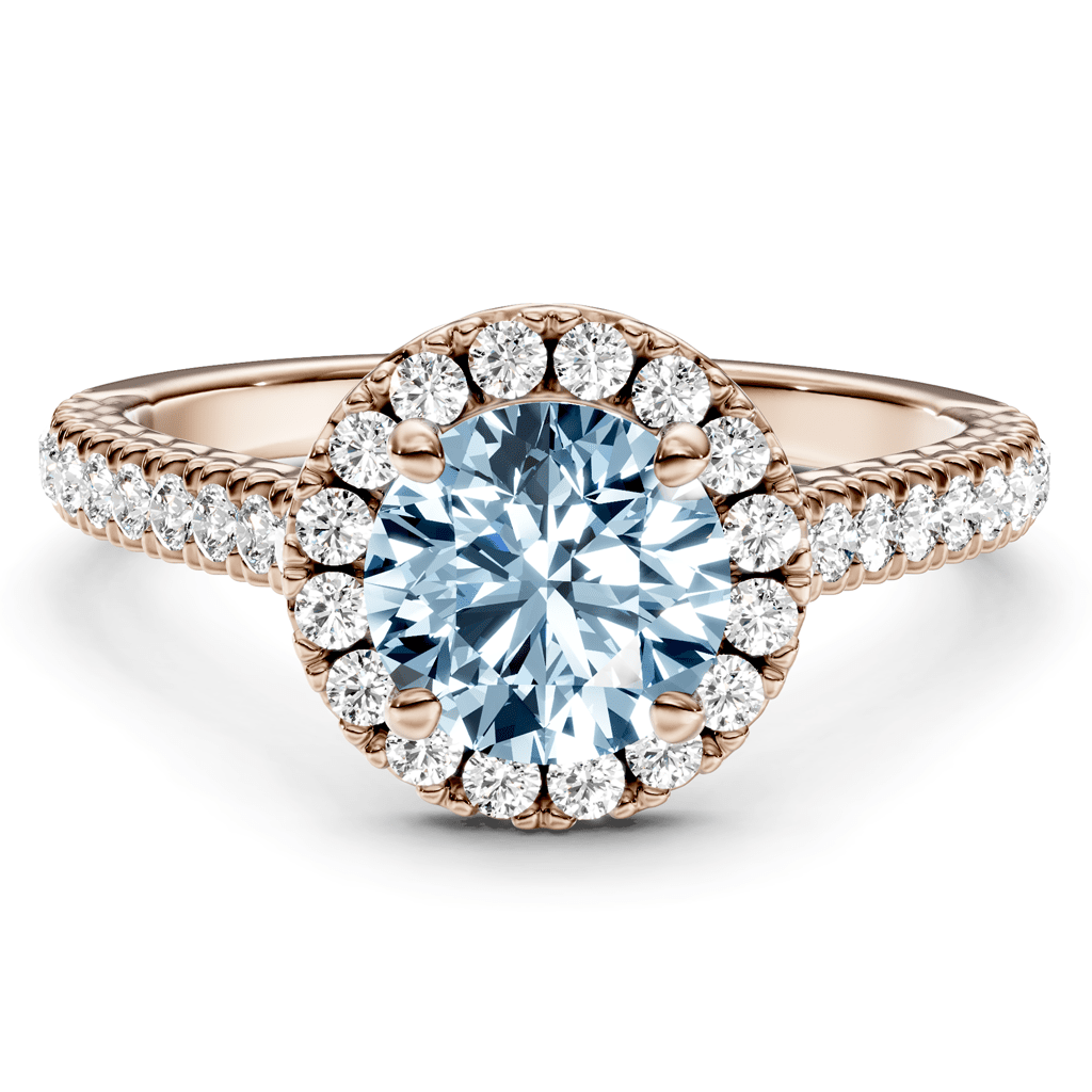 1.45 - 4.45 CT Round Cut Fancy Blue Diamonds - Engagement Ring - Primestyle.com