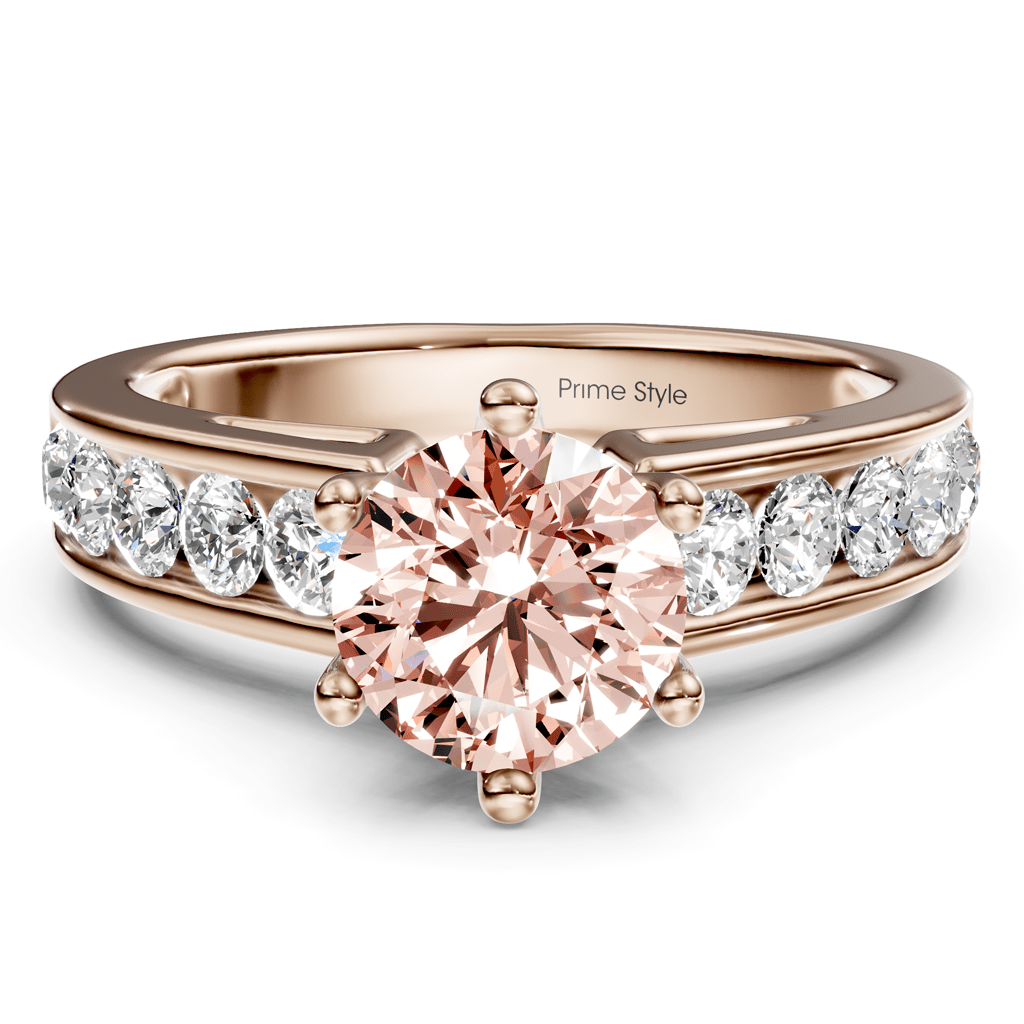 1.65 - 4.65 CT Round Cut Fancy Pink Diamonds - Engagement Ring - Primestyle.com