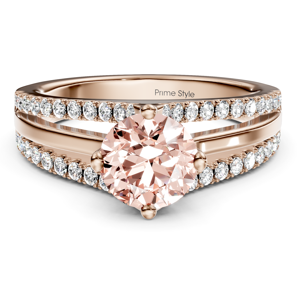 1.45-4.45 CT Round Cut Fancy Pink Diamonds - Engagement Ring