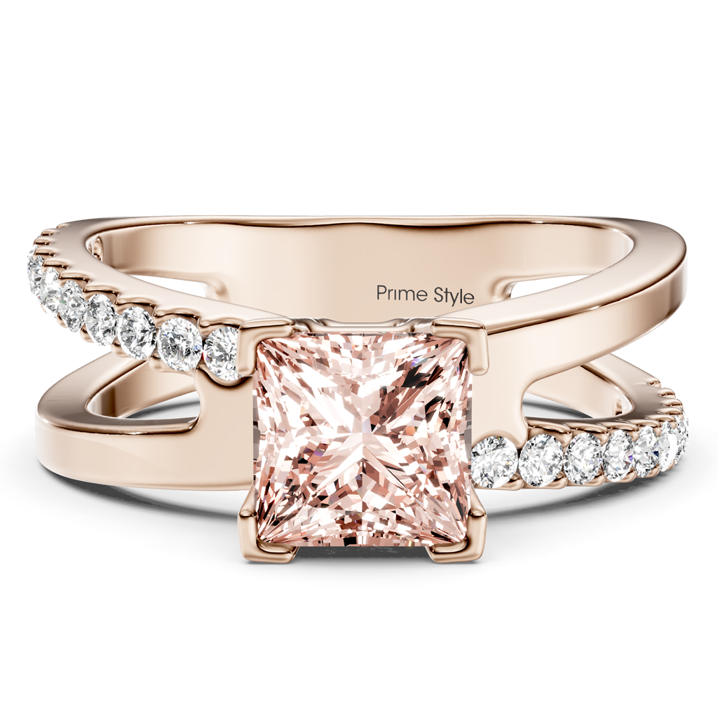 1.25-4.25 CT Princess & Round Cut Fancy Pink Diamonds - Engagement Ring