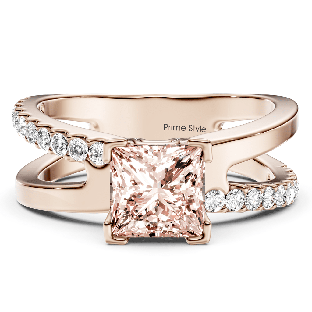 1.25 - 4.25 CT Princess & Round Cut Fancy Pink Diamonds - Engagement Ring - Primestyle.com