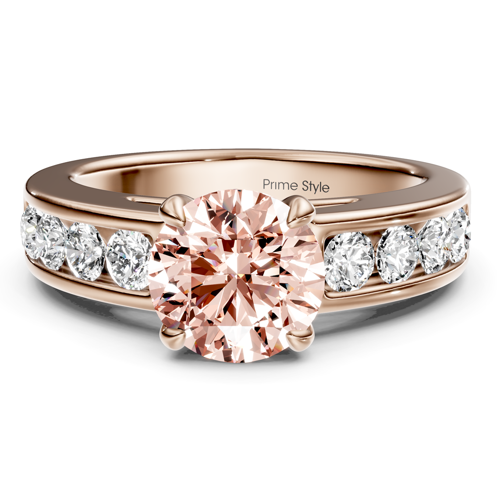 1.45-4.45 CT Round Cut Fancy Pink Diamonds - Engagement Ring