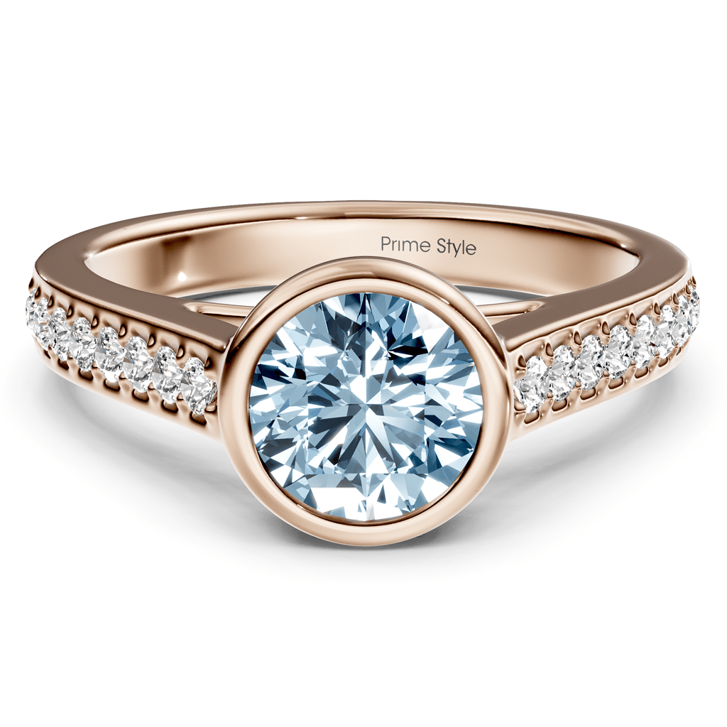 1.20-4.20 CT Round Cut Fancy Blue Diamonds - Engagement Ring