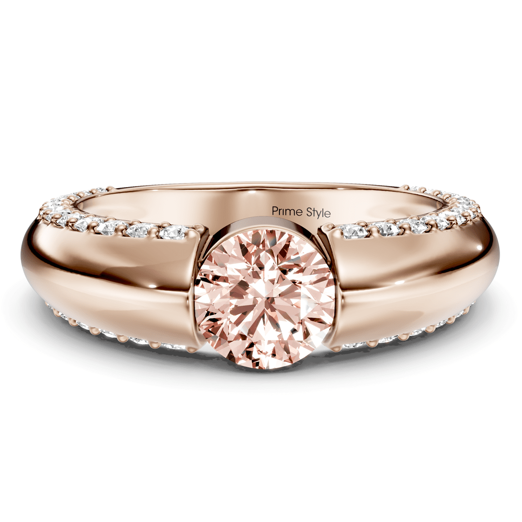 1.65 - 4.65 CT Round Cut Fancy Pink Diamonds - Engagement Ring - Primestyle.com