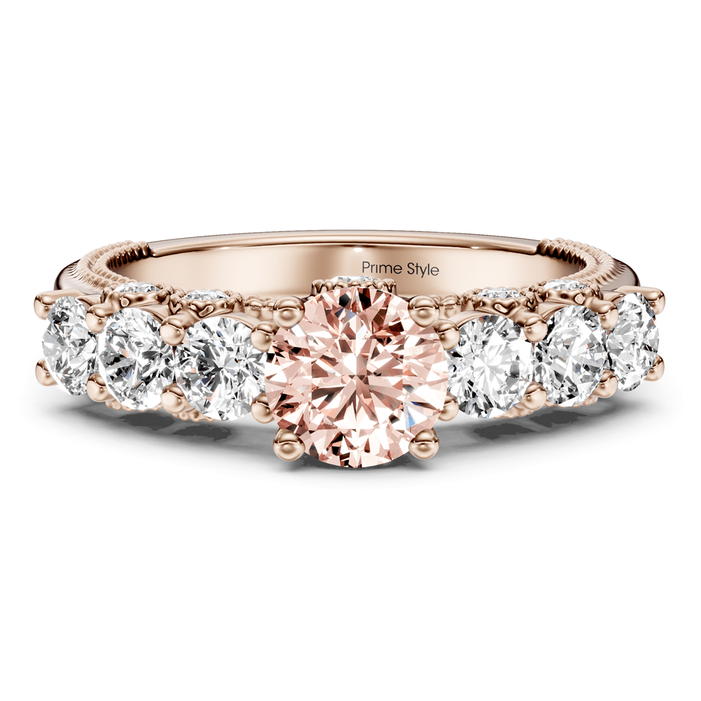 2.10 - 5.10 CT Round Cut Fancy Pink Diamonds - Engagement Ring - Primestyle.com