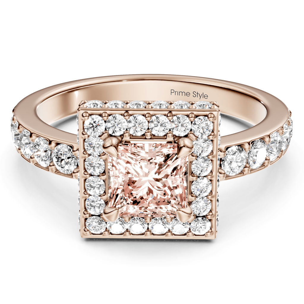 2.00 - 5.00 CT Princess & Round Cut Fancy Pink Diamonds - Engagement Ring - Primestyle.com